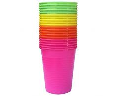1-PACK Trinkbecher Partybecher bunt gemischt 180 ml, aus PS, Ø 70 mm, 40 Stück