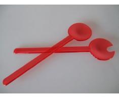 TUPPERWARE Eleganzia Salatbesteck rot Greifer Salat Besteck