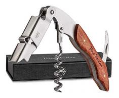 VINO VERITAS | Profi Kellnermesser (Weinöffner) - Gratis Sommelier eBook - Premium Korkenzieher aus rostfreiem Edelstahl & hochwertigem Naturholzgriff