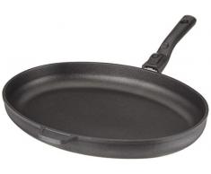 Lieblingspfanne - Fischpfanne Schnitzelpfanne oval 38,5 x28cm Aluminium Guss Antihaft Beschichtung INDUKTION handgegossen in Deutschland!