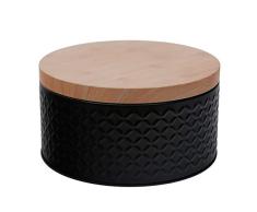 designfun KEKSDOSE IN HOLZOPTIK RUND 19,7 x 10 cm - SCHWARZ