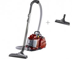 AEG LX7-2-FFP Staubsauger ohne Beutel (Inkl. Zusatzdüsen, 750 Watt, 9 m Aktionsradius, 1,4 l Staubbehälter, ergonomischer Handgriff, waschbarer Hygiene Filter, rot)