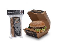 Hamburgerschachteln Burgerschachtel Snackschalen, 8 Stück, Pappe, ca. 29 x 14.5 x 6.5 cm, Einweggeschirr (Dekoration nicht im Lieferumfang enthalten)