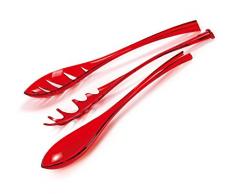 Betty Bossi Salatbesteck mit Zangenfunktion, rot transparent Kunststoff