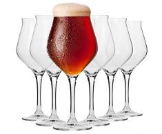 Krosno Bier-Tulpen Bier-Gläser | Probierglas | Set von 6 | 420 ML | Avant-Garde Kollektion | Perfekt für Zuhause, Restaurants und Partys | Spülmaschinenfest