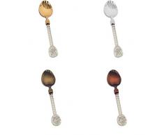 Censhaorme Retro-Kristall Griff Tee Kaffee-Löffel EIS Griff Kaffeelöffel, Kristallzucker Sahnelöffel Dessert Kelle Scoop