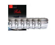 Bormioli Rocco 6er Set Drahtbügelglas FIDO, 125 ml, Einmachglas mit Bügelverschluss, inkl. Rezeptheft
