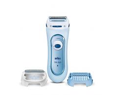 Braun Silk-epil Lady Shaver 5-160 3-In-1 Kabelloser Wet&Dry Elektrischer Damenrasierer, Trimmer- und Peeling-System, blau
