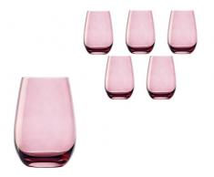 Stölzle Lausitz Elements Becher in Flieder, 465 ml, 6er Set Gläser, spülmaschinenfest, Bunte Trinkbecher, hochwertige Qualität