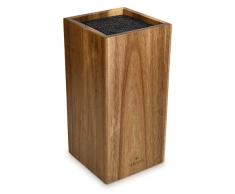 Navaris Messerblock aus Akazienholz mit Borsteneinsatz - Messer Block unbestückt aus Holz - universal für Küchenmesser Kochmesser Kochbesteck