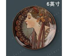 shovv Dekorative Teller Wandbehang Teller 6-Zoll-Dekorative Platte Hängende Platte Set Keramikplatte Dekorative Malerei Platte Wand Fototablett