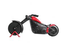 GuDoQi Pizzaschneider Motorrad, Kreatives Edelstahl Pizzaroller, Antihaftbeschichtung, Küchengerät Schöne Geschenke (21,5cm)