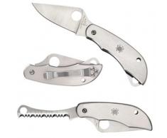 Spyderco Erwachsene Clipi Tool Geradkantiges Edelstahlmesser mit Spyder Edge Klinge Messer, Silber Nicht zutreffend