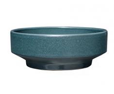 Hentschke Keramik Brunnenschale/Pflanzschale/Wasserschale 100% wasserdicht Ø 33 x 13 cm, Effekt grün, 059.033.66 ohne Bodenloch