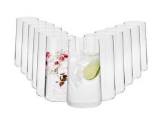 Krosno Wassergläser Longdrinkgläser Trinkgläser | Set von 12 | 540 ML | Avant-Garde Kollektion | Perfekt für zu Hause, Restaurants und Partys | Spülmaschinenfest und Mikrowellengeeignet