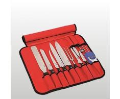Kelomat Messertasche, Messerkoffer, Rolltasche, 12-teilig, befüllt, rot