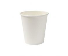 BIOZOYG Bio Pappbecher I Einweggeschirr Trinkbecher Papierbecher kompostierbare und biologisch abbaubare Becher I weiße, unbedruckte, umweltfreundliche Kaffeebecher 50 Stück 250ml 10oz