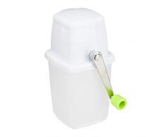 Relaxdays, weiß-grün Eiscrusher manuell, Eiszerkleinerer, mit Handkurbel, Barzubehör, ohne Strom, rostfrei, Ice Crusher, Standard