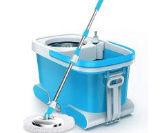 Magic Spin Mop, Easy Wring Höhenverstellbarer Bodenmop und Eimerset mit 3 Mikrofaserköpfen