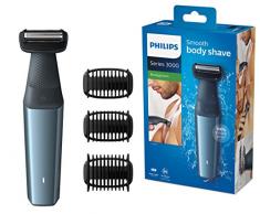 Philips BG3015/15 Bodygroom Series 3000 hautfreundlicher Körperrasierer mit 3 Trimmaufsätzen