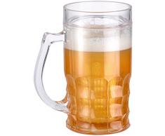 Rosenstein & Söhne Fake Bierglas: Doppelwandiger Bierkrug, Bier- & Getränke-Kühler mit Fake-Bier, 0,3 l (Doppelwandiges Bierglas)