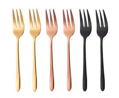 PHILIPALA Dessert Gabel Set 6 Stück Edelstahlgabel,bunt