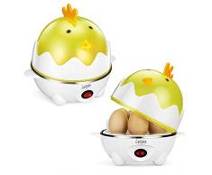 Leoyee Eierkocher Egg Cooker für 1-7 Eier mit Indikationsleuchte Abschaltautomatik (Gelb)