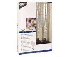 60 Einweg Plastik Sektgläser Sektflöten Sektglas Champagner Sekt 0,1 l Geeicht