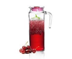 Glaskrug 1,2L mit Deckel Wasserkrug Saftkaraffe Karaffe Krug Saftkrug Glas