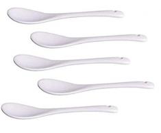 5x Demarkt Keramik Löffel Kaffeelöffel Eierlöffel Teelöffel Dessertlöffel Weiß
