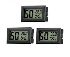 Mini LCD Digital Thermometer Temperatur Hygrometer Luftfeuchtigkeit Tester Hygrometer für Kühlschrank Aquarium -50°C~+70°C (3 PCS)