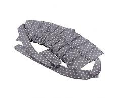 Großes Körnerkissen mit Bändern/Wärmekissen Gefüllt mit Weizen/Getreide-Nierenkissen in Verschiedenen Farben zum Wärmen und Kühlen für Mikrowelle, Ofen und Gefriertruhe (grau sterne)