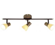 Brilliant Luca Spotrohr, 3-flammig, 3x E14 maximal 40W, Metall/Glas, altkupfer/champagner 35816/56