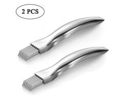 myf Edelstahl Zwiebel Shred Silk Das Messer, Multifunktionales Gemüseschneider Shredder Küchenwerkzeug (2PCS)