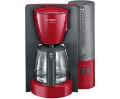 Bosch TKA6A044 ComfortLine Filterkaffeemaschine, Aroma+, Aromaschutz-Glaskanne, Auto-Off wählbar, abnehmbarer Wassertank, 1200 W, rot