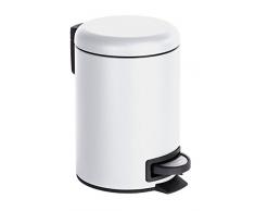 Wenko Kosmetik Treteimer Leman - Kosmetikeimer, MÃ¼lleimer FassungsvermÃ¶gen: 3 l, Stahl, 17 x 25 x 22,5 cm, weiÃ