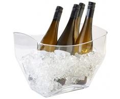 Buddy´s Bar - Weinkühler, Sektkühler, hochwertiger Flaschenkühler aus klar transparentem MS - Kunststoff mit seitlichen Griffen, 7 Liter Fassungsvermögen, wasserfest - abwaschbar