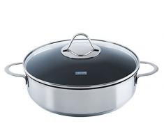 Kelomat RIESS Schmorpfanne mit Glasdeckel 24 cm Rund Bratpfanne