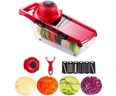 Y & Z Gemüseschneider, Küchen Mandolinist Lebensmittel Cutter Multifunktions-Zwiebel-Slicing-Raspel für Tomate Kartoffel Aubergine Käse Obst