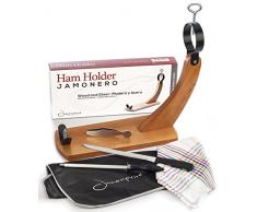 Schinkenhalter + Messer + Wetzstahl + Schinkenabdeckung + Küchentuch + Pinzette - Jamonprive