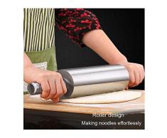 DPPD Nudelhölzer zum Backen 304 Edelstahl Haushalt Große Nudelholzrolle Nudelholzbäcker Essentielle Küchenutensilien (Größe: L)