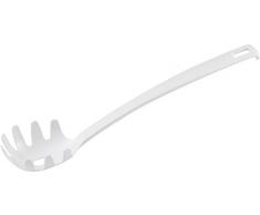 Fackelmann Spaghettilöffel BLANCA, Küchenhelfer aus Kunststoff, Nudellöffel für beschichtete Töpfe und Pfannen (Farbe: Weiß), Menge: 1 Stück