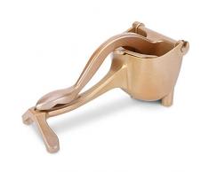 Jingyi Haushaltspresse, Aluminiumlegierung Tragbare Haushaltsanleitung Orange Lemon Squeezer Entsafter Quetschen Küchenwerkzeug Handpresse(Gold)