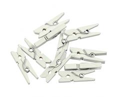 Mini Wäscheklammern, L: 25 mm, B: 3 mm, weiß, 36Stck.