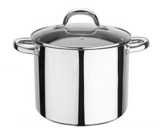 GSW 990196 Montreal Gemüsetopf mit Glasdeckel 22cm / ca. 7,0 Liter, Edelstahl, Silber, 22 cm, 2-Einheiten