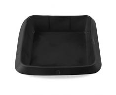 Belmalia Auflauf-Form Silikon, 100% BPA frei, Lasagne-Form, Kuchen-Backform, Kasten-Form, Antihaftbeschichtet, 20 x 20 cm Schwarz