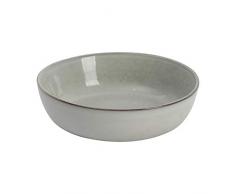 ProCook Oslo Tiefer Teller - Steinzeug - Grau - handgearbeitetes Design - Steingut - Teller - Salatteller - Pastateller - Suppenteller - 20 cm