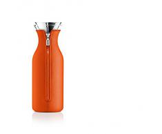 Eva Solo 5706631059305 567959 Glaskaraffe mit Meshanzug, Edelstahl, 1 L, Glas, Tangerine, 27,6 x 10 x 9,4 cm