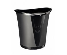 Leitz Papierkorb, 18 Liter, Kunststoff, Schwarz Transparent, Allura, 52040095