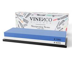 Schleifstein Messer 1000/4000 Profi Set - Whetstone Messerschärfer mit Rutschfestem Halter + Schleifanleitung | Grob & Fein Universal Abziehstein, Schere Manuell Schärfen, Wetzstein Sharpening Stone